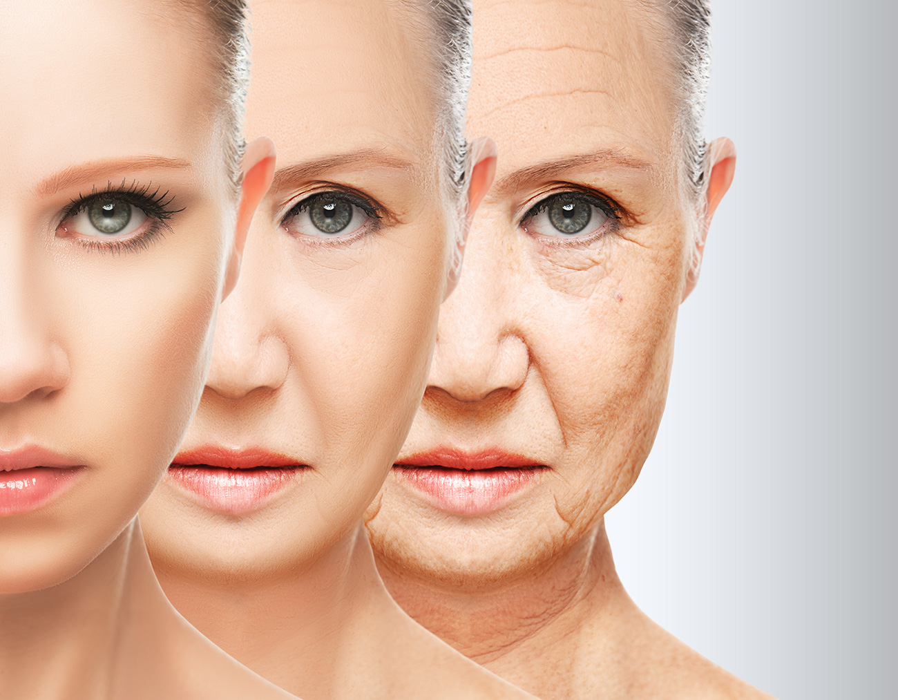 Woman's Face Aging.