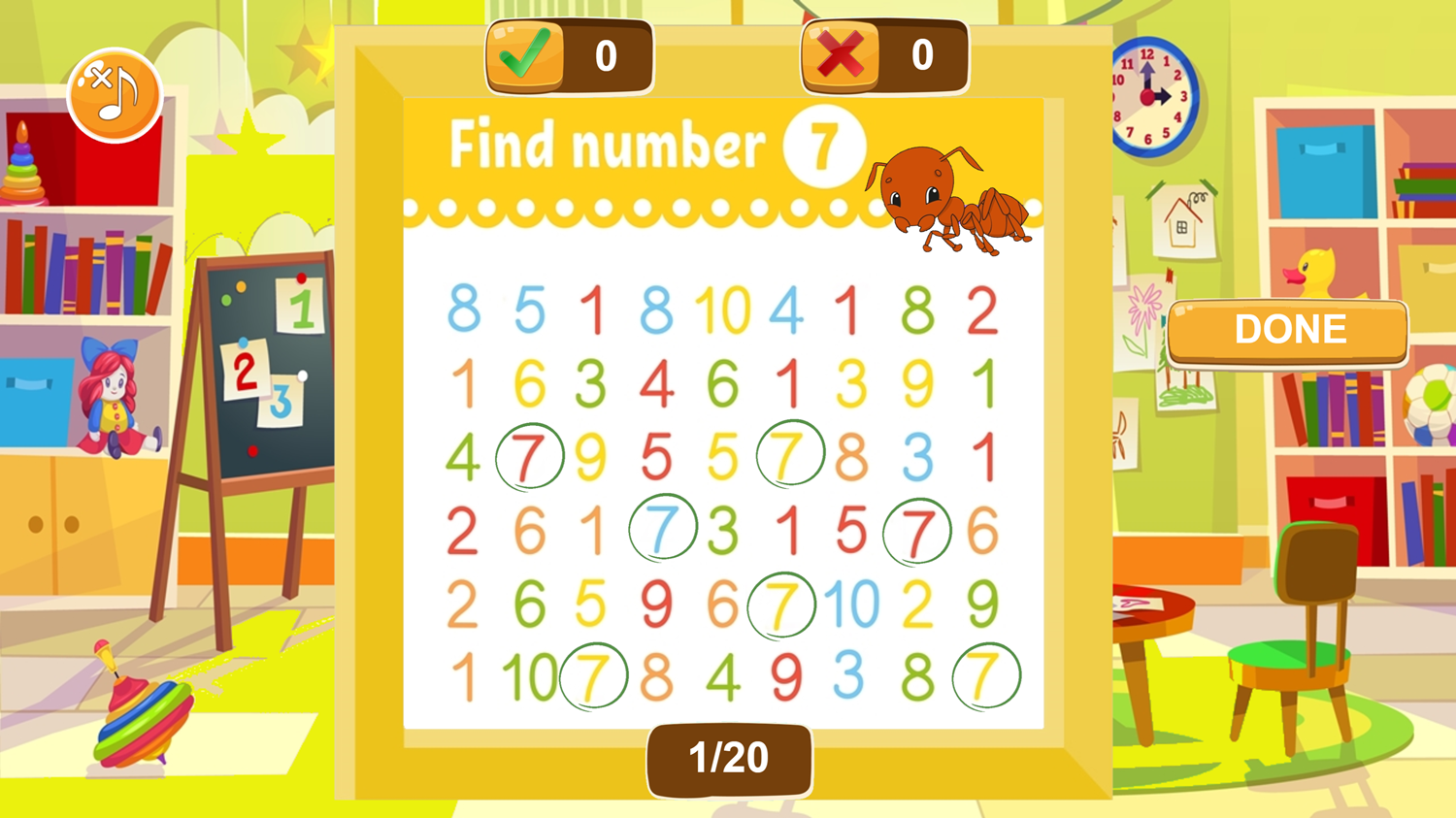 Find The Number Game For Kids Online HTML Game For Children To Learn 