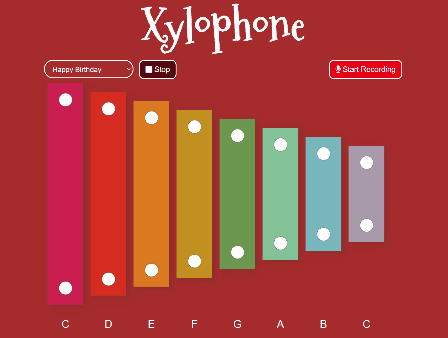Online Xylophone With Notes Recording: Play a Virtual Xylophone Instrument for Kids for Free